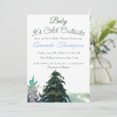 Es ist kalt draußen Weihnachtsbaumdusche Einladung (Stehend Vorderseite)