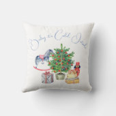 Es ist kalt draußen Weihnachtsbaumdusche Kissen (Rückseite)