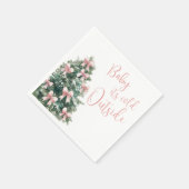 Es ist kalt draußen Winter Rosa Schleife Mädchen B Serviette (Ecke)