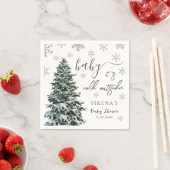 Es ist kalt draußen | Winter Tree Gray Baby Shower Serviette (Beispiel)