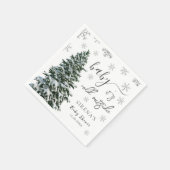 Es ist kalt draußen | Winter Tree Gray Baby Shower Serviette (Ecke)
