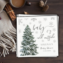 Es ist kalt draußen | Winter Tree Gray Baby Shower