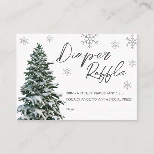 Es ist kalt draußen | Winter Tree Gray Diaper Raff Begleitkarte (Vorderseite)