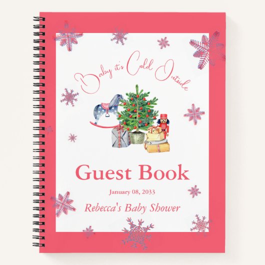 Es ist kalt im Freien Pink Girl Baby Shower Gast Notizblock (Vorderseite)