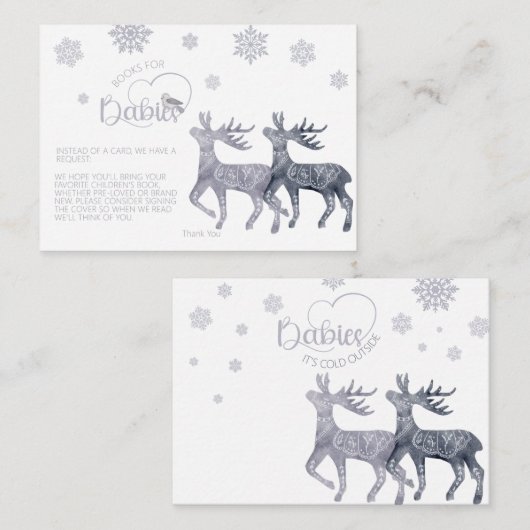 Es ist kalt im Freien Twins Baby Shower Buy Anfrag Begleitkarte (Vorne/Hinten)