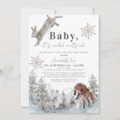 Es ist kalte Outside Animals Drive-by Baby Dusche Einladung (Vorderseite)