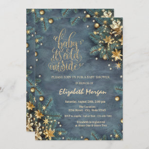 Es ist kalte Outside Pine Tree Branches Baby Dusch Einladung