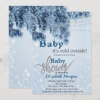 Es ist kalte Outside Pine Tree Branches Baby Dusch