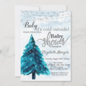 Es ist kalte Outside Pine Tree Winter Baby Dusche Einladung (Vorderseite)