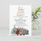 Es ist kalte Outside Pine Trees Baby Dusche Einladung (Stehend Vorderseite)