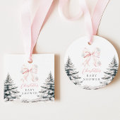 Es ist kalte Outside Pink Bow Baby Dusche Geschenkanhänger