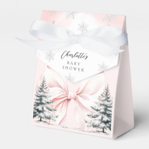 Es ist kalte Outside Pink Bow Baby Dusche Geschenkschachtel