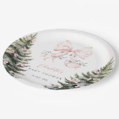 Es ist kalte Outside Pink Bow Baby Dusche Pappteller (Schrägansicht)