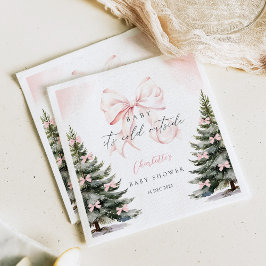 Es ist kalte Outside Pink Bow Baby Dusche Serviette