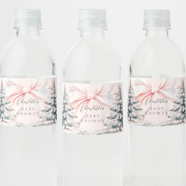 Es ist kalte Outside Pink Bow Baby Dusche Wasserflaschenetikett