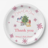 Es ist kalte Outside Pink Girl Winter Baby Dusche Pappteller (Vorderseite)