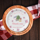 Es ist kalte Outside Pink Girl Winter Baby Dusche Pappteller