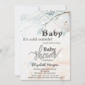 Es ist kalte Outside Tree Branch Baby Dusche Einladung (Vorderseite)