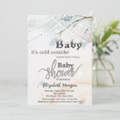 Es ist kalte Outside Tree Branch Baby Dusche Einladung (Stehend Vorderseite)