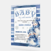 Es ist kalte Outside Winter Blue Baby Dusche Acrylschild (Winkel)