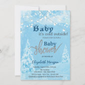 Es ist kalte Outside Winter Forest Baby Dusche Einladung (Vorderseite)