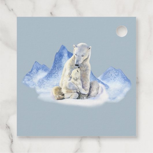 Es ist kalte Outside Winter Polar Bear Baby Dusche Geschenkanhänger (Rückseite)