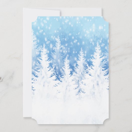 Es ist kalte Outside Wonderland Forest Baby Dusche Einladung (Rückseite)