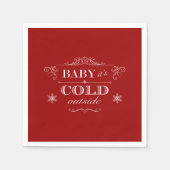 Es ist kalte Winterfeier draußen Serviette (Vorderseite)