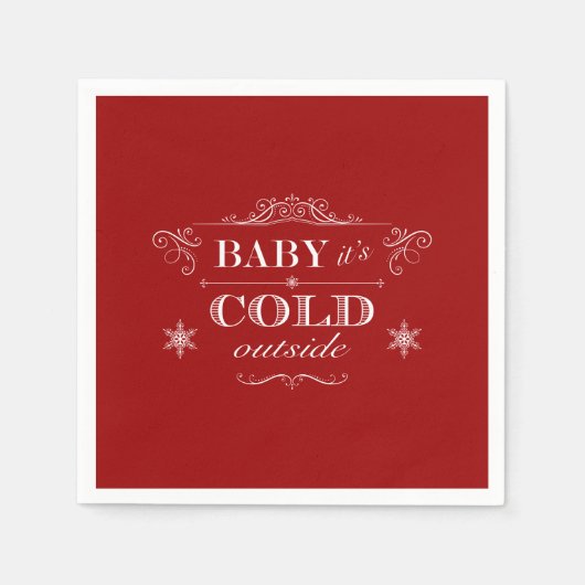 Es ist kalte Winterfeier draußen Serviette (Vorderseite)