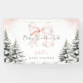 Es ist kaltes Outside Pink Bow Baby Dusche Party Banner (Horizontal)