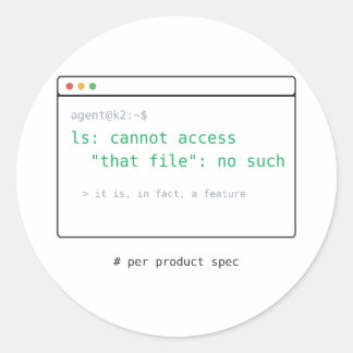Es ist kein Fehler, es ist ein Feature - Dev-Stick Runder Aufkleber