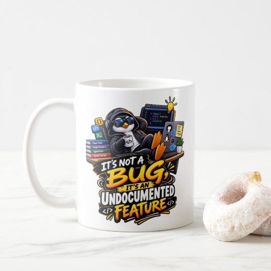 Es ist kein Fehler, es ist eine Funktion Software Kaffeetasse (Mit Donut)