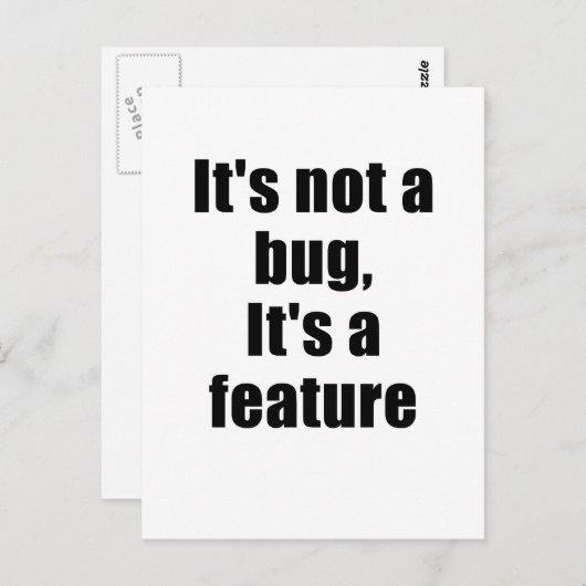 Es ist kein Fehler, sein Feature Postkarte (Vorne/Hinten)