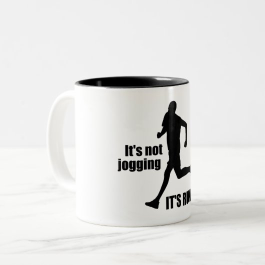 Es ist kein Joggen, es läuft Zweifarbige Tasse (Vorderseite Links)