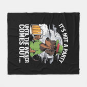 Es ist kein Party bis die Dackel Irish Beer Dackel Fleecedecke (Vorderseite (Horizontal))