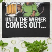 Es ist kein Party bis die Dackel Irish Beer Dackel Geschirrtuch (Gefaltet)