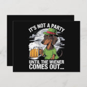 Es ist kein Party bis die Dackel Irish Beer Dackel Postkarte (Vorne/Hinten)