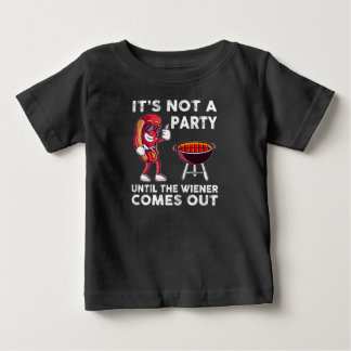 Es ist kein Party, bis die Dackel rauskommt, lusti Baby T-shirt