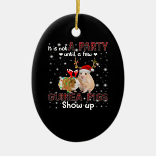 Es ist kein Party, bis ein paar Guinea Schweinefle Keramik Ornament