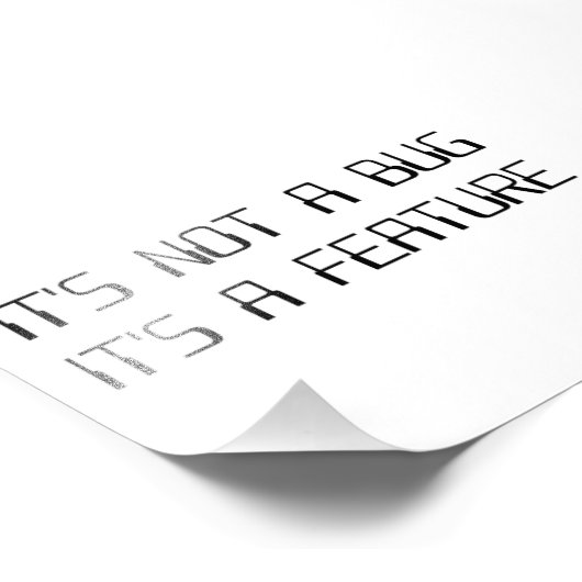 Es ist kein Programmierfehler. Es ist eine Program Fotodruck (Ecke)