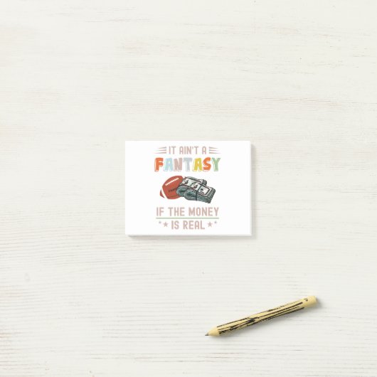 Es ist keine Fantasie, ob das Geld echt ist Post-it Klebezettel (Auf Schreibtisch)