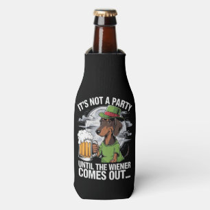 Es ist keine Party, bis Dachshund Irish Beer Wiene Flaschenkühler