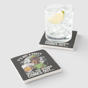 Es ist keine Party, bis Dachshund Irish Beer Wiene Steinuntersetzer