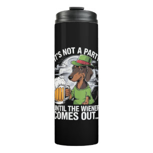 Es ist keine Party, bis Dachshund Irish Beer Wiene Thermosbecher