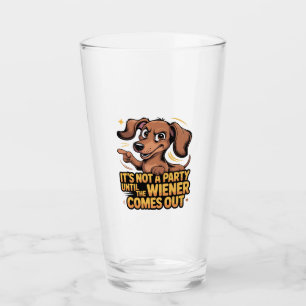 Es ist keine Party, bis das Wiener Würstchen rausk Glas