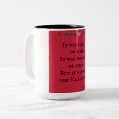 Es ist keine "Valentimes"-Tasse Zweifarbige Tasse (Vorderseite Links)