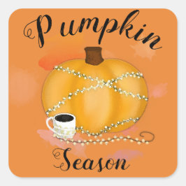 Es ist Kürbissaison! Quadratischer Aufkleber