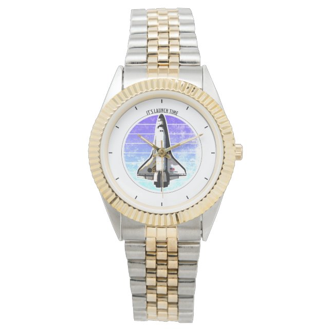 Es ist Launch Time Space Shuttle Discovery Moonris Armbanduhr (Vorderseite)