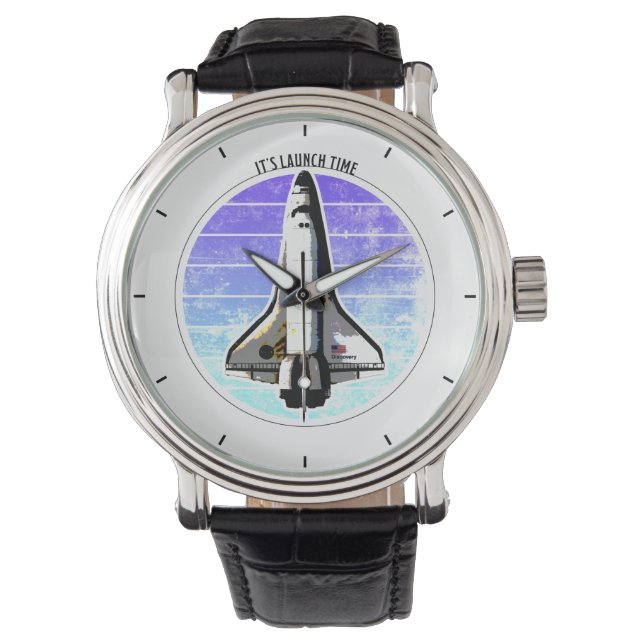 Es ist Launch Time Space Shuttle Discovery Moonris Armbanduhr (Vorderseite)