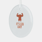Es ist Leg Day Turkey Legs Pun Erntedank Gym Pun Ornament Aus Glas (Vorderseite links)